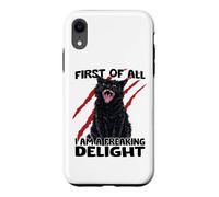 Goblin cat black cat sarcasm zoomies chaos cat Case for iPhone XR
