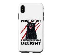 Goblin cat black cat sarcasm zoomies chaos cat Case for iPhone XS Max