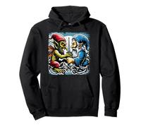 Goblin Fighting Gnome Funny Creature Fantasy Hobgoblin Pullover Hoodie