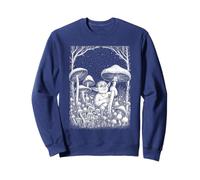 Goblin Hiding Among Mushrooms Under Starry Sky Goblincore Sweatshirt