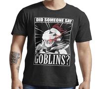 Goblin Slayer Did You Say Goblins Anime Tee Shirt Men's Cotton T Shirt Fashion Round Neck Short Sleeve Tee Black XXL