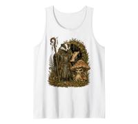 Goblincore Badger Wizard with Mushroom Dark Cottagecore Tank Top