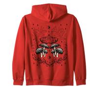 Goblincore Dark Academia Aesthetic Mystic Mushrooms Moth Zip Hoodie