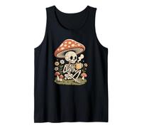 Goblincore Forest Skeleton Relaxing with a Mug of Coffee Tank Top