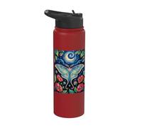 goblincore Moth Vangogh Moon moonphase cottagecore Stainless Steel Insulated Water Bottle