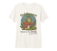 Goblincore Nature is My Therapy It Didn't Work Funny Frog Premium T-Shirt