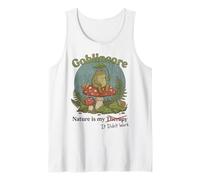 Goblincore Nature is My Therapy It Didn't Work Funny Frog Tank Top