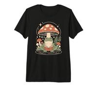 Goblincore Nature Lover Frog Holds a Novel in the Forest Premium T-Shirt