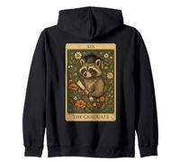 Goblincore Raccoon Graduation Tarot Card Graphic Zip Hoodie