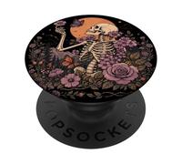 Goblincore Skeleton Flowers Butterfly Moon Retro Aesthetic PopSockets Adhesive PopGrip