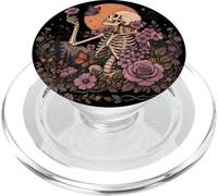 Goblincore Skeleton Flowers Butterfly Moon Retro Aesthetic PopSockets PopGrip for MagSafe