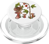 Goblincore Snail Crawls from Mushroom on Berry Plant PopSockets PopGrip for MagSafe