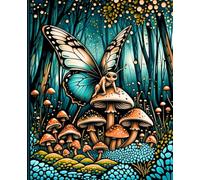 GoblinCore Study Series - The Moonlit Clearing Writing Book: Wide Ruled, 200 Pages, Classic 7.5" x 9.25" Size - Moon & Moth Fantasy Cover, Comfortable ... Spine, Illustrated Forest Night Theme