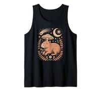Goblincore Woodland Capybara Sitting Beneath a Magic Moon Tank Top