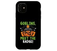 Goblins, Meet the Badge! Scary Policeman Spooky Halloween Case for iPhone 11