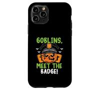 Goblins, Meet the Badge! Scary Policeman Spooky Halloween Case for iPhone 11 Pro