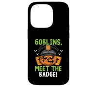 Goblins, Meet the Badge! Scary Policeman Spooky Halloween Case for iPhone 14 Pro