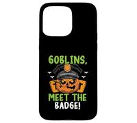 Goblins, Meet the Badge! Scary Policeman Spooky Halloween Case for iPhone 15 Pro Max