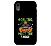 Goblins, Meet the Badge! Scary Policeman Spooky Halloween Case for iPhone XR