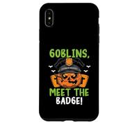Goblins, Meet the Badge! Scary Policeman Spooky Halloween Case for iPhone XS Max