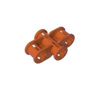Gobricks 11272 Technic Axle Connector 2X3 Quadruple 50 Pieces High-Precision MOC Building Bricks Replacement Parts Compatible with Lego Bricks GDS-940-Dark Orange