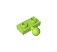 Gobricks 14417 Hinge Plate Plate Special 1x2 with 5.9mm Centre Side Towball 10 Pieces GDS-849 Compatible with Lego Building Blocks Color:Lime