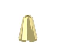 Gobricks 14918 Round Brick Cone 2x2x2 with Blocked Open Stud 50 Pieces GDS-746 Compatible with Lego Building Blocks Color:Chrome Gold