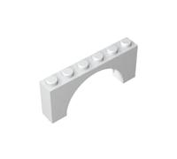 Gobricks 15254 Arched Brick Arch 1x6x2 Thin Top without Reinforced Bottom Pack of 10, GDS-678, Compatible with Lego Building Blocks, Colour: Milk White 091