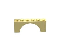Gobricks 15254 Arched Brick Brick Arch 1x6x2 - Thin Top Without Reinforced Underside [New Version] 10 Pieces GDS-678 Compatible with Lego Building Blocks Color:Chrome Gold