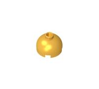 Gobricks 18841 Round Brick Brick Round 2x2 Dome Top - Blocked Open Stud Without Bottom Axle Holder 50 Pieces GDS-742 Compatible with Lego Building Blocks Color:Chrome Gold