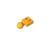 Gobricks 1x1 Plate with Ball on One Side 50 Pieces High-Precision MOC Building Bricks Replacement Parts Compatible with Lego Bricks GDS-90194-Bright Light Orange
