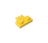 Gobricks 2452 1x2 Plate with Three-Finger Hinge on One Side 10 Pieces High-Precision MOC Building Bricks Replacement Parts Compatible with Lego Bricks GDS-90016-Yellow