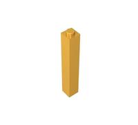Gobricks 2453 Basic Bricks Brick 1x1x5 with Blocked Open or Hollow Stud 10 Pieces GDS-866 Compatible with Lego Building Blocks Color:Chrome Gold