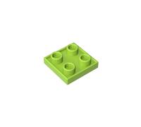 Gobricks 2x2 Double-Sided Plate 50 Pieces High-Precision MOC Building Bricks Replacement Parts Compatible with Lego Bricks GDS-90248-Lime