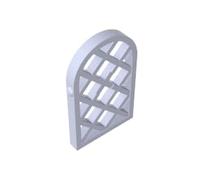 Gobricks 30046 Window 1X2X2 2/3 Pane Lattice Diamond with Rounded Top 50 Pieces High-Precision MOC Building Bricks Replacement Parts Compatible with Lego Bricks GDS-989-light Blue Gray