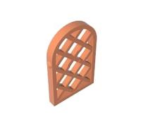 Gobricks 30046 Window 1X2X2 2/3 Pane Lattice Diamond with Rounded Top 50 Pieces High-Precision MOC Building Bricks Replacement Parts Compatible with Lego Bricks GDS-989-flesh Color