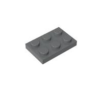 Gobricks 3021 Foundation Plate Plate 2x3 100 Pieces GDS-510 Compatible with Lego Building Blocks Color:Dark Bluish Gray