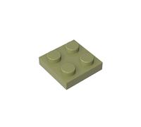 Gobricks 3022 Foundation Plate Plate 2x2 100 Pieces GDS-509 Compatible with Lego Building Blocks Color:Olive Green