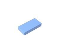 Gobricks 3069 Foundation Plate Tile 1x2 with Groove 50 Pieces GDS-566 Compatible with Lego Building Blocks Color:Bright Light Blue
