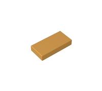 Gobricks 3069 Foundation Plate Tile 1x2 with Groove 50 Pieces GDS-566 Compatible with Lego Building Blocks Color:Pearl Gold