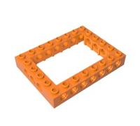 Gobricks 32532 Technic Brick 6X8 with Open Center 4X6 10 Pieces High-Precision MOC Building Bricks Replacement Parts Compatible with Lego Bricks GDS-974-Orange