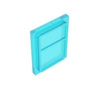 Gobricks 35157 4183 Glass for Train Door Lip On All Sides 10 Pieces High-Precision MOC Building Bricks Replacement Parts Compatible with Lego Bricks GDS-M296-Trans Light Blue