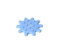 Gobricks 35443 4x4 10-Tooth Turntable 10 Pieces High-Precision MOC Building Bricks Replacement Parts Compatible with Lego Bricks GDS-90081-Bright Light Blue