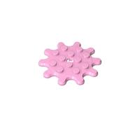 Gobricks 35443 4x4 10-Tooth Turntable 10 Pieces High-Precision MOC Building Bricks Replacement Parts Compatible with Lego Bricks GDS-90081-Bright Pink