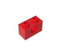 Gobricks 3700 Technology Brick Technic Brick 1x2 [1 Hole] 50 Pieces GDS-623 Compatible with Lego Building Blocks Color:Red