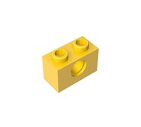 Gobricks 3700 Technology Brick Technic Brick 1x2 [1 Hole] 50 Pieces GDS-623 Compatible with Lego Building Blocks Color:Yellow