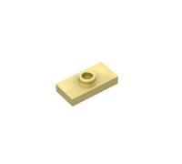 Gobricks 3794 Foundation Plate Plate Special 1 x 2 with 1 Stud Without Groove (Jumper) 50 Pieces GDS-803 Compatible with Lego Building Blocks Color:Chrome Gold 037