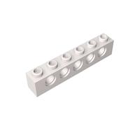 Gobricks 3894 Technology Brick Technic Brick 1x6 [5 Holes] 50 Pieces GDS-626 Compatible with Lego Building Blocks Color:White
