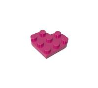 Gobricks 39613 3x3 Heart 10 Pieces High-Precision MOC Building Bricks Replacement Parts Compatible with Lego Bricks GDS-90039-Magenta