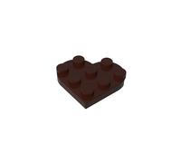 Gobricks 39613 3x3 Heart 10 Pieces High-Precision MOC Building Bricks Replacement Parts Compatible with Lego Bricks GDS-90039-Dark Brown